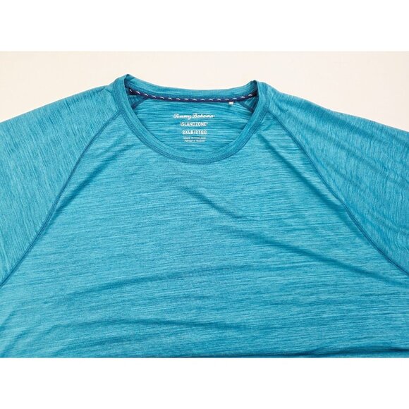Tommy Bahama Island Zone Size 2XLB Mens Blue Neck Logo Short Sleeve Fashion Tee - Picture 10 of 10